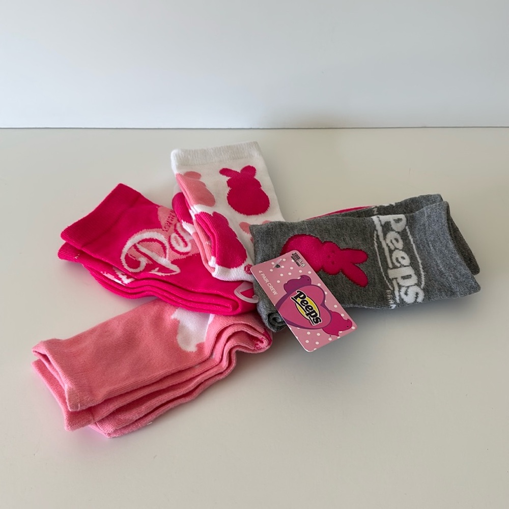 Easter Peeps 🐥 Socks Set - Pink, White, Gray